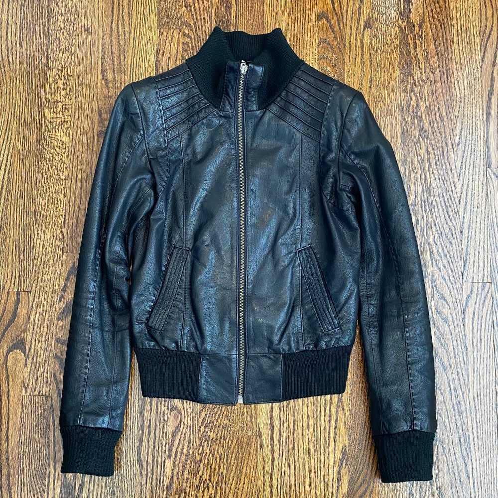 Danier Leather Motorcycle Jacket - UK 4